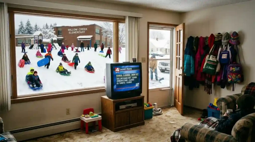 1990s-style American snow day