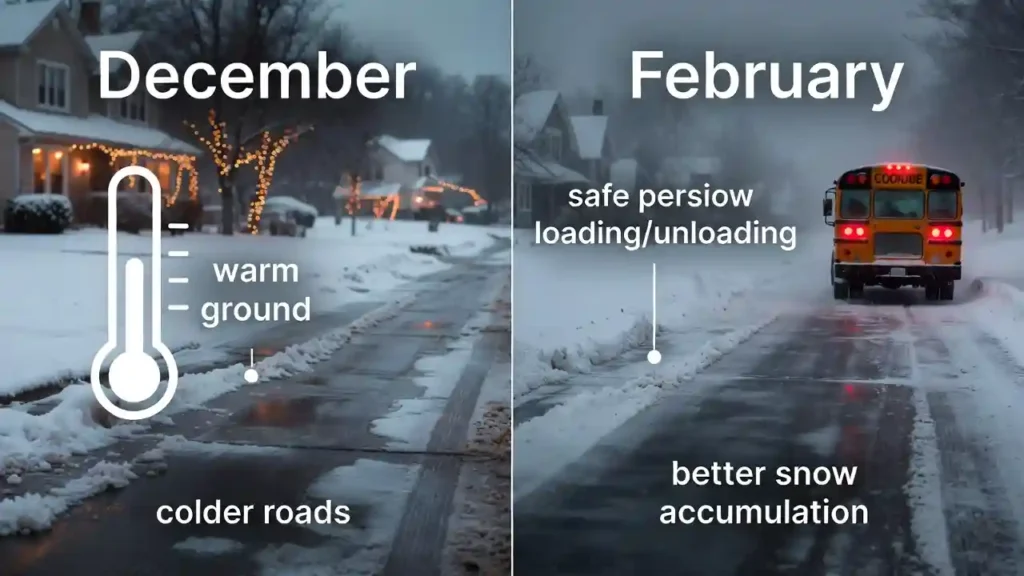 December vs February Snow Accumulation