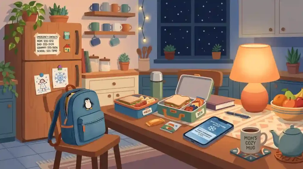 Family kitchen table prepared