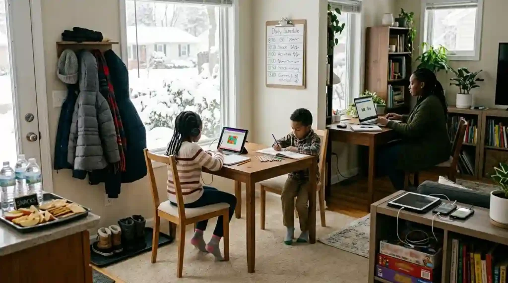 Organized Snow-Day Home Routine