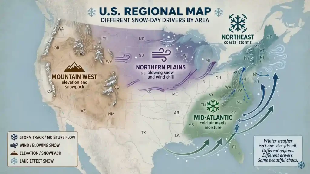 Regional Snow Day Differences