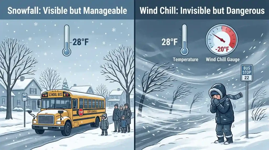 Understanding Wind Chill vs. Snowfall