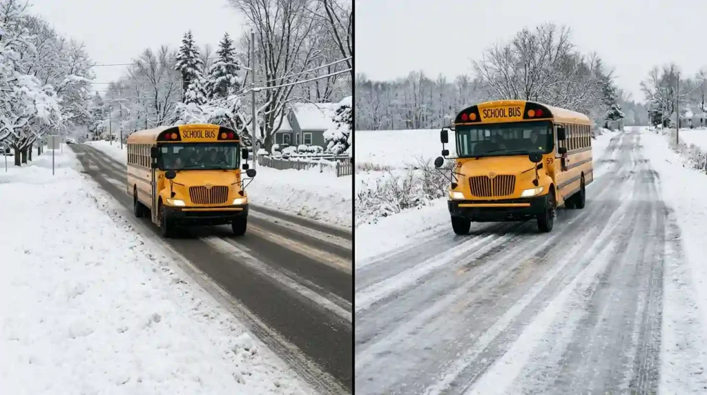 comparing two winter school travel situations